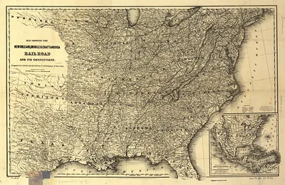 Map Showing the New Orleans, Mobile & Chattanooga Rail Road and its Connections