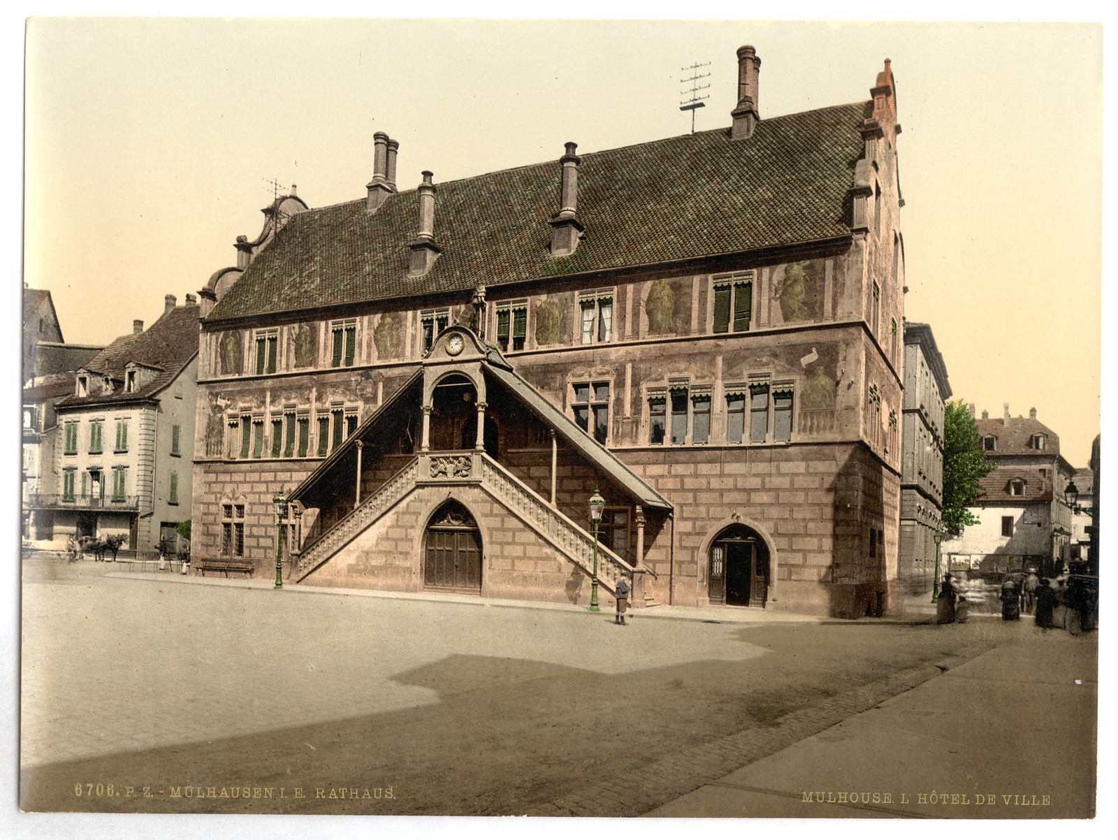 Hotel de Ville (town hall) Mulhausen Alsace Lorraine Germany, [between ca. 1890 and ca. 1900]. — historic print