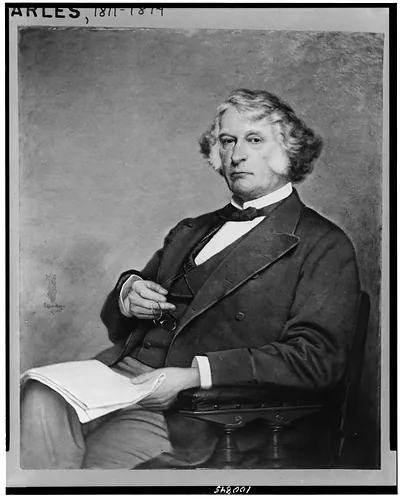 [Charles Sumner, three-quarter length portrait, seated, facing left]
