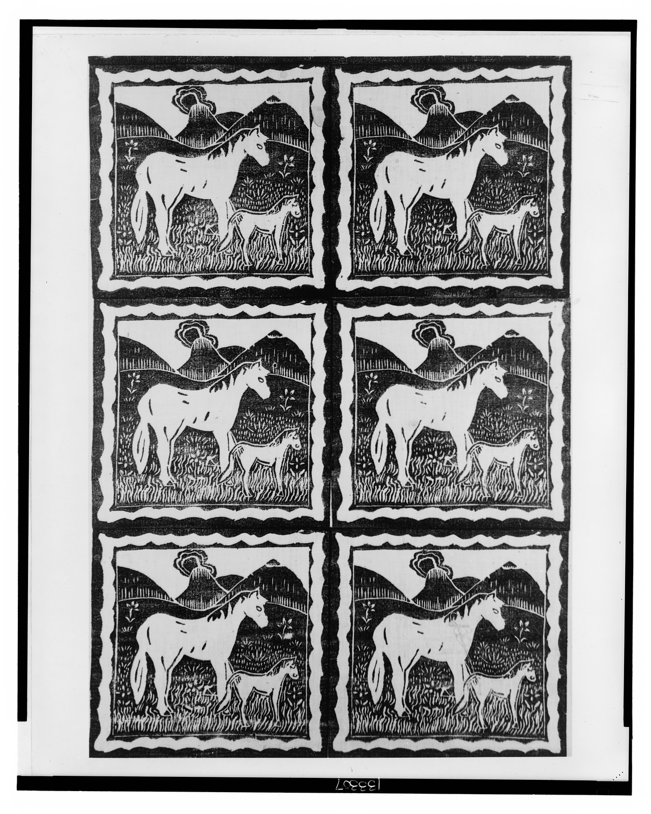 Horses / by Dorothy Gordon, 13 years, Art Workshop; [photograph by] James Latimer Allen., 1933 — historic photograph