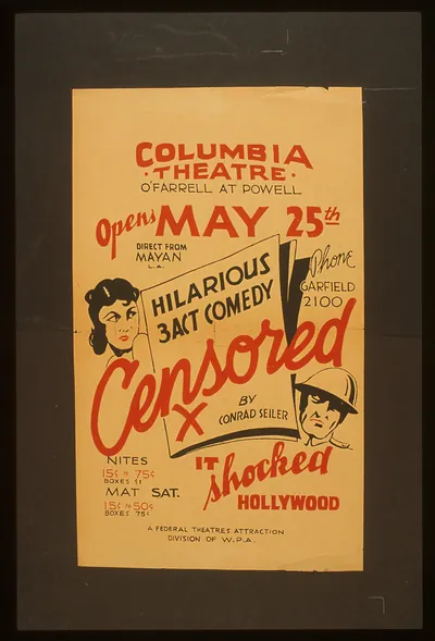 Columbia Theatre [presents] hilarious 3 act comedy Censored by Conrad Seiler It shock