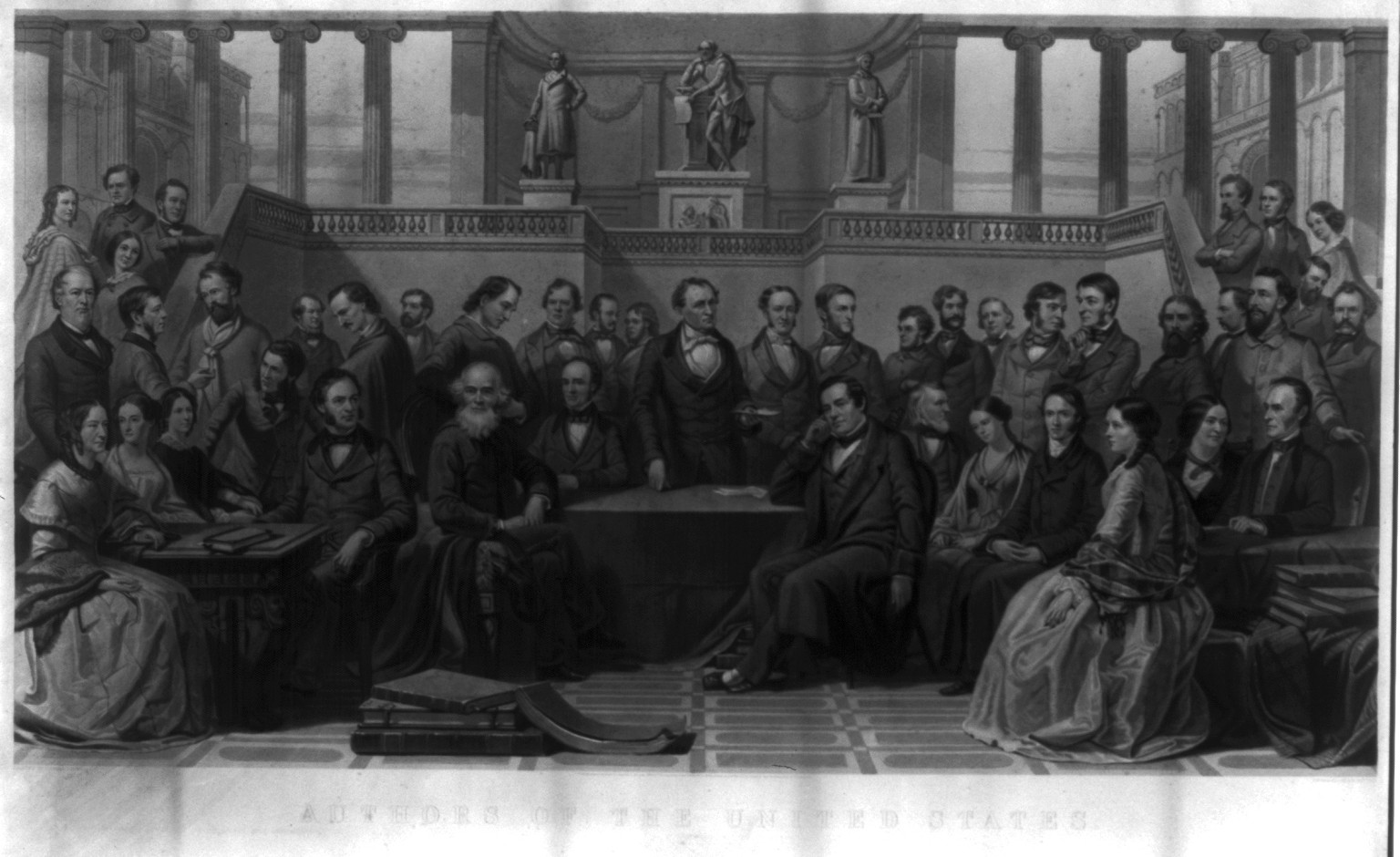 Authors of the United States, c1866. — historic print
