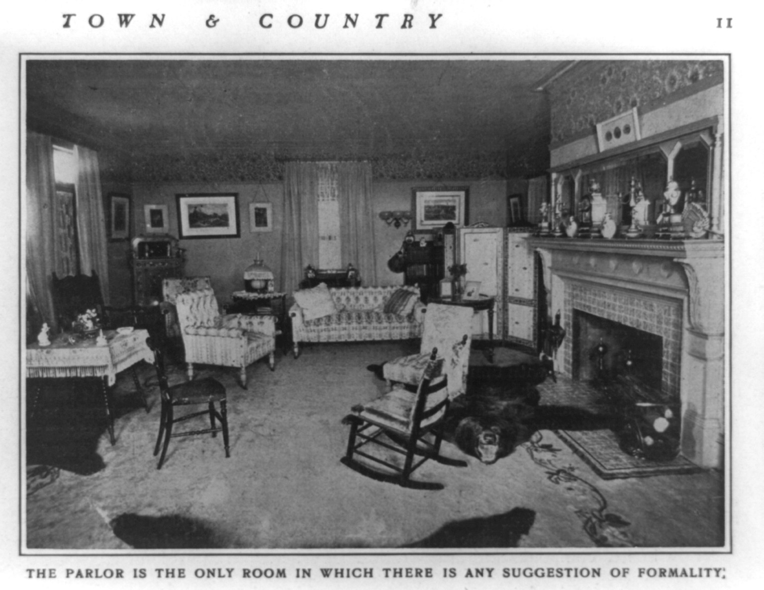 The Parlor is the only room in which there is any suggestion of formality, [published 1902] — historic print