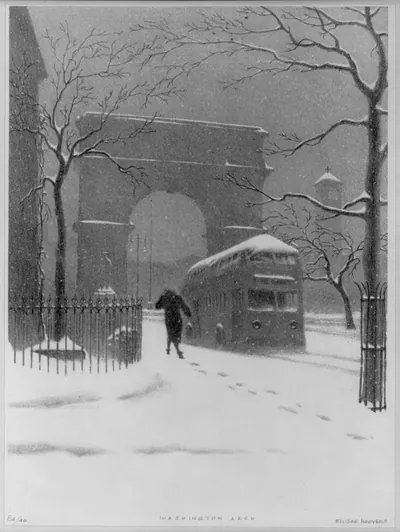 Washington Arch [in winter]