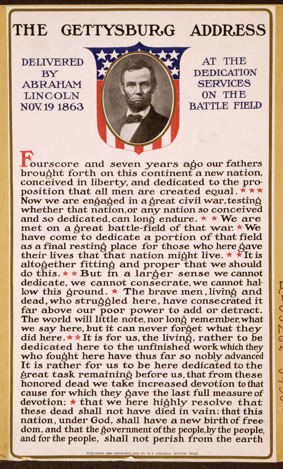 The Gettysburg Address Delivered By Abraham Lincoln Nov — historic print