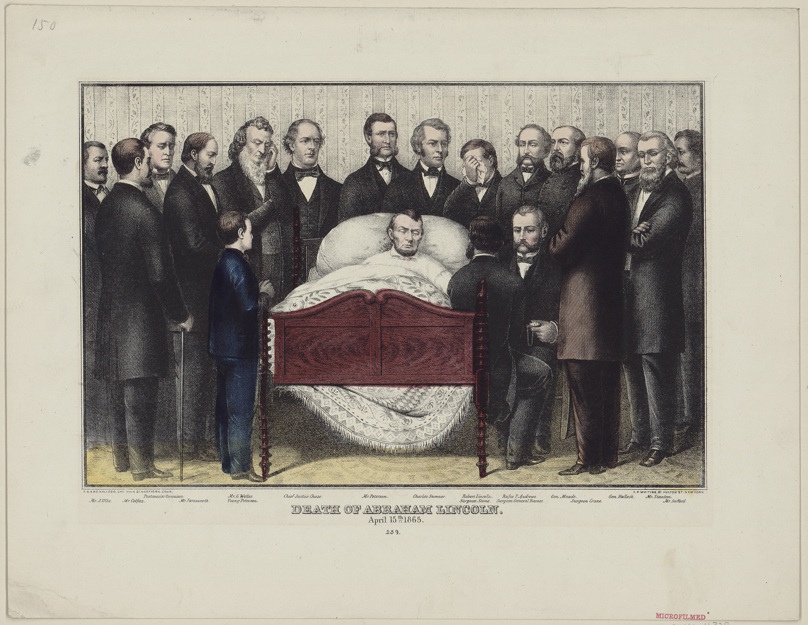 Death Of Abraham Lincoln, April 15th 1865, c. 1865 — antique lithograph