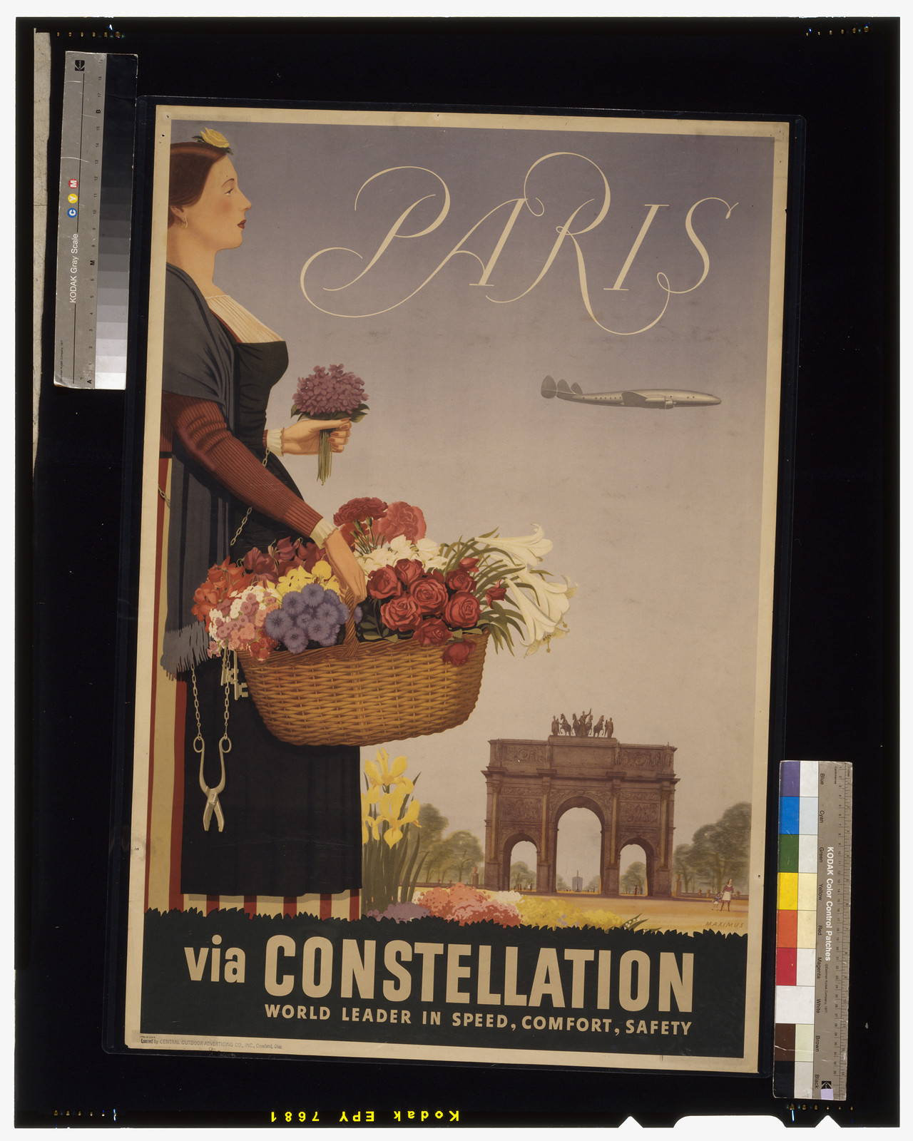Paris via Constellation / Maximus. — vintage poster