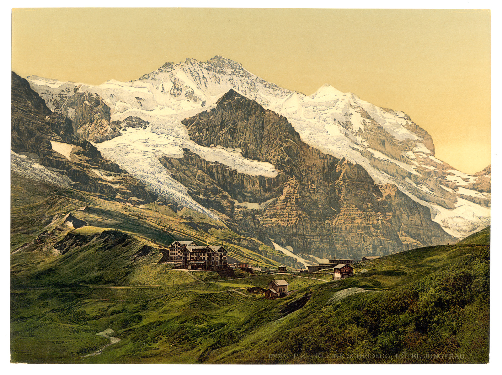 Scheidegg Hotel Jungfrau Bernese Oberland Switzerland, [between ca. 1890 and ca. 1900]. — historic print