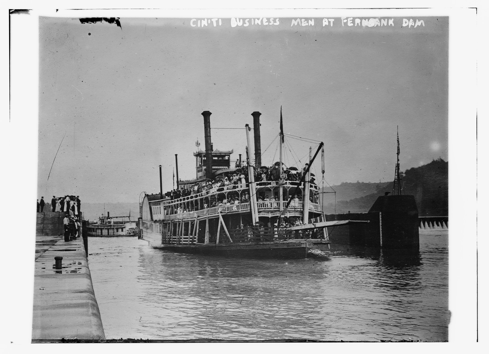Cin'ti Business men at Fernbank Dam, n/a — historic photograph