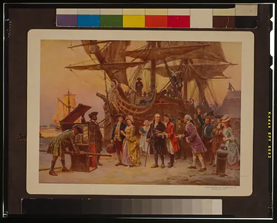 Franklin's return to Philadelphia, 1785 / J.L.G. Ferris.