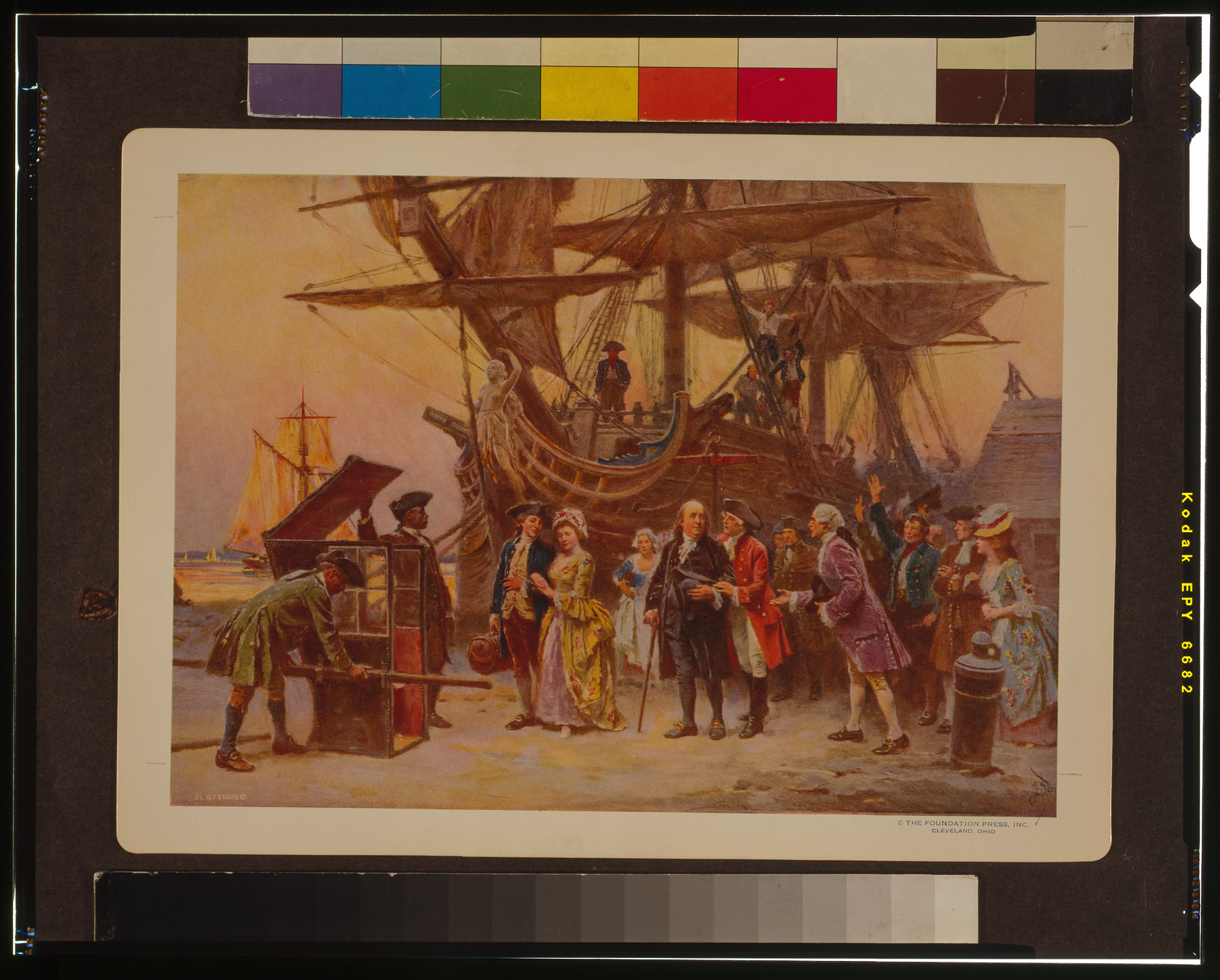 Franklin's return to Philadelphia, 1785 / J.L.G. Ferris., Cleveland, Ohio : The Foundation Press, Inc., c1932 July 28. — historic print