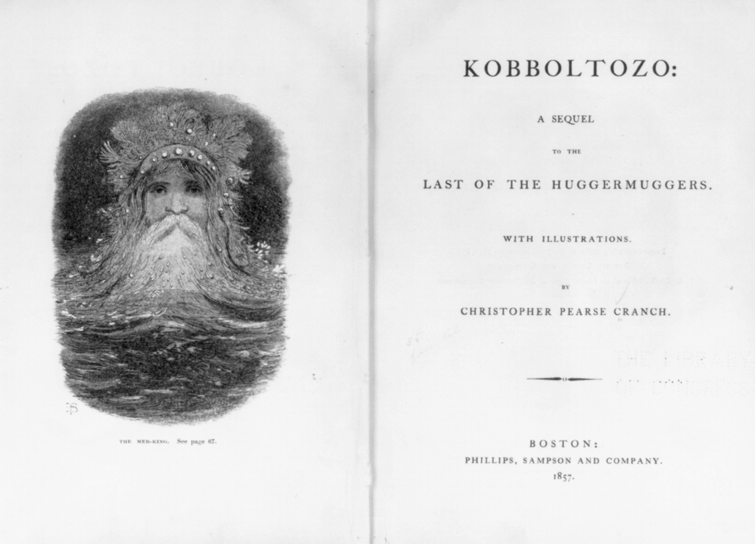 Black & White Photo - Boston - Frontis. The Mer-King and title, 1857 — historic image