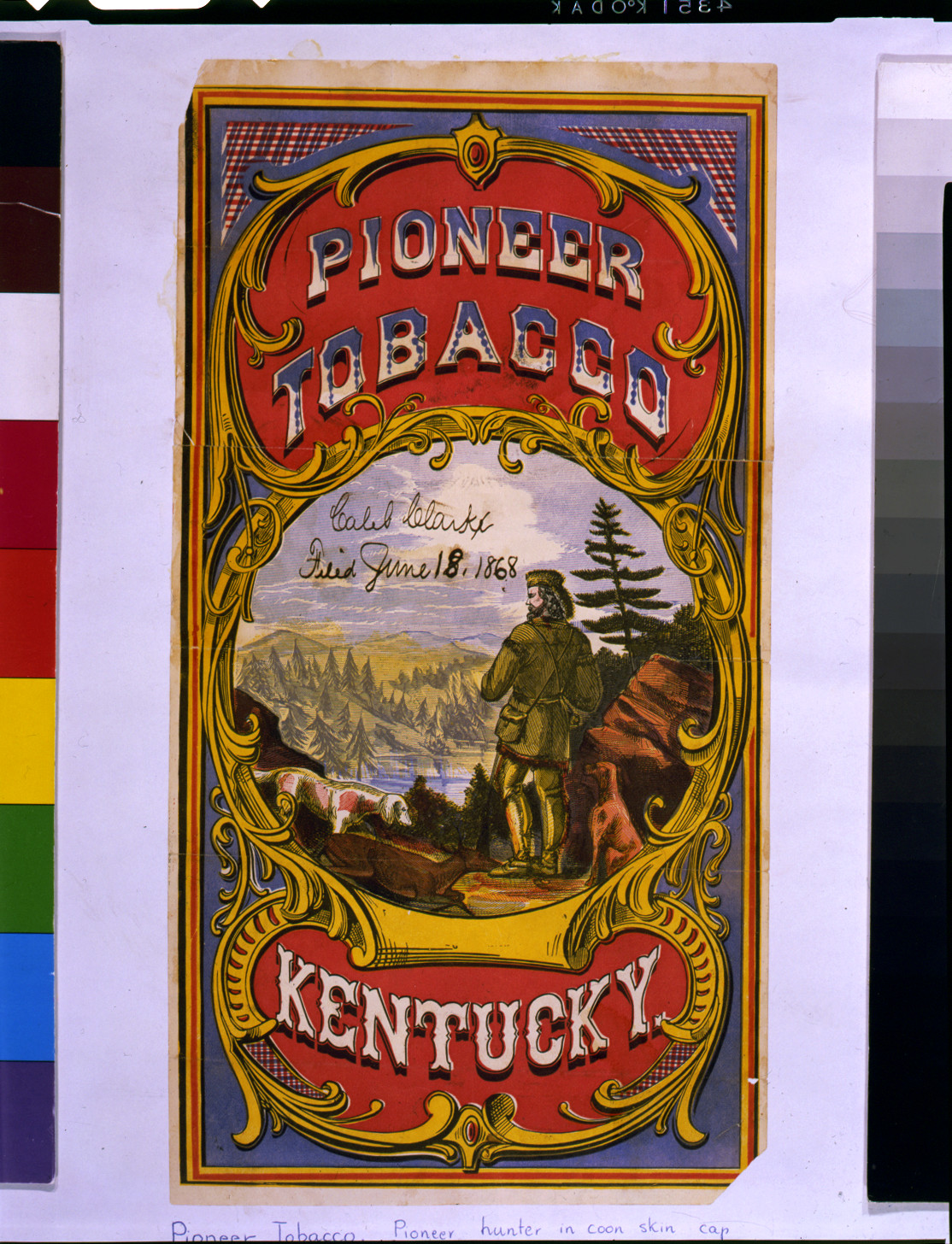 Pioneer tobacco. Kentucky, c1868. — antique engraving