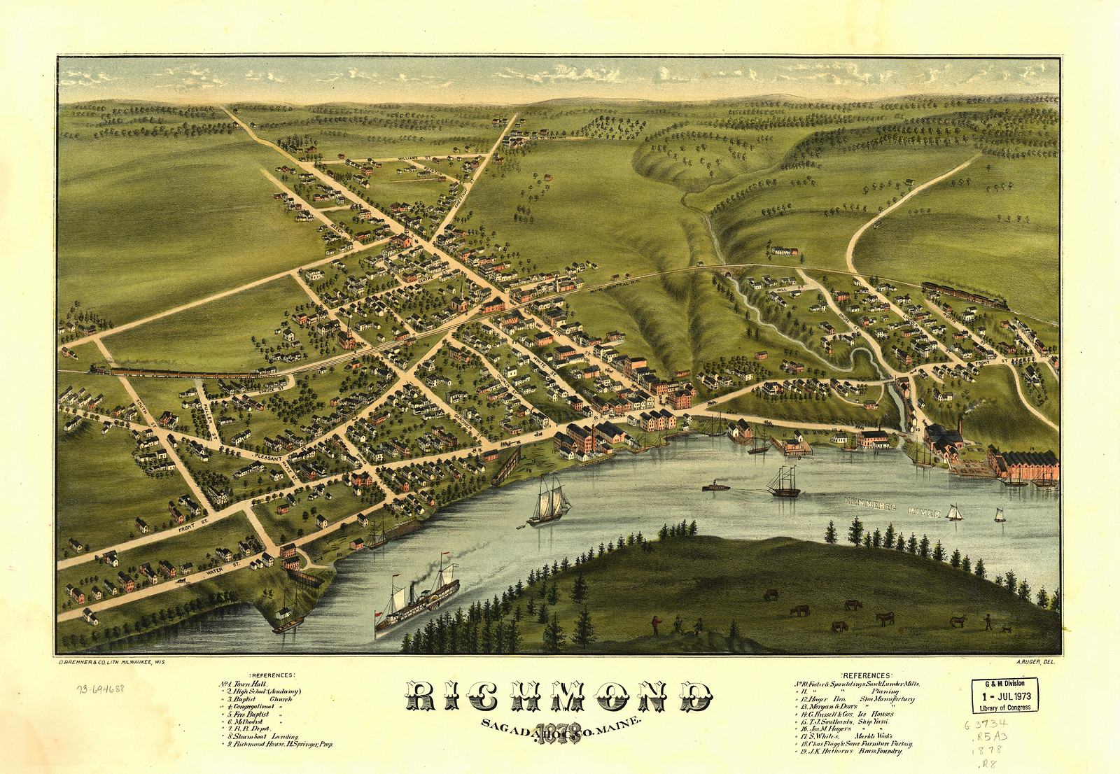 Richmond, Maine, 1878, 1878 — antique map