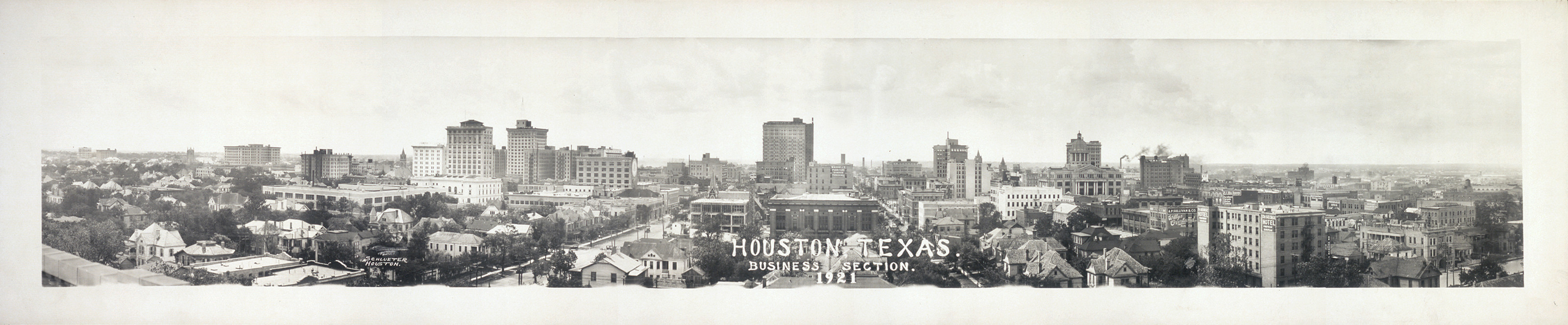 Houston, business section, Texas, 1921, 1921 — historic image