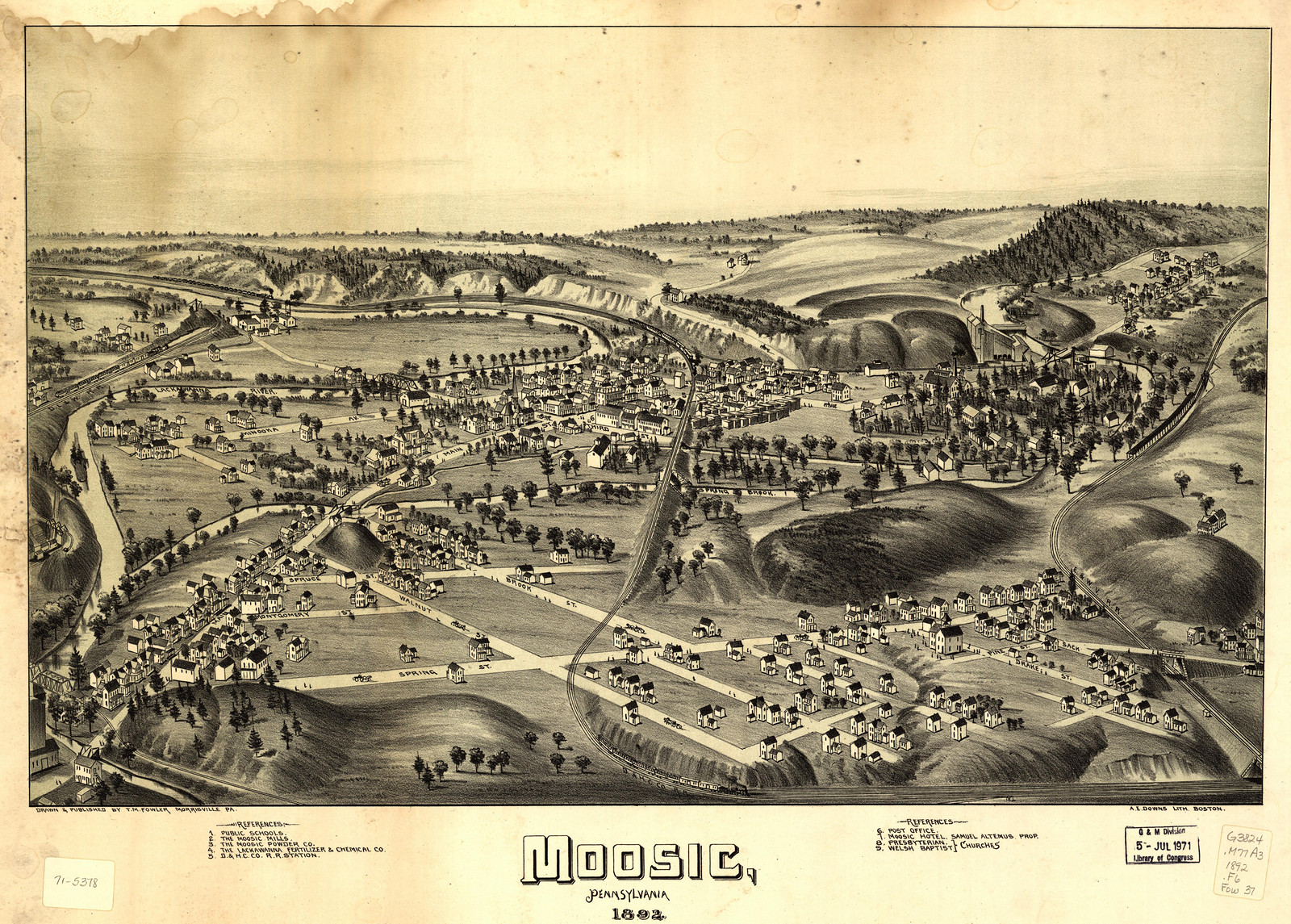 Moosic, Pennsylvania, 1892, 1892 — antique map