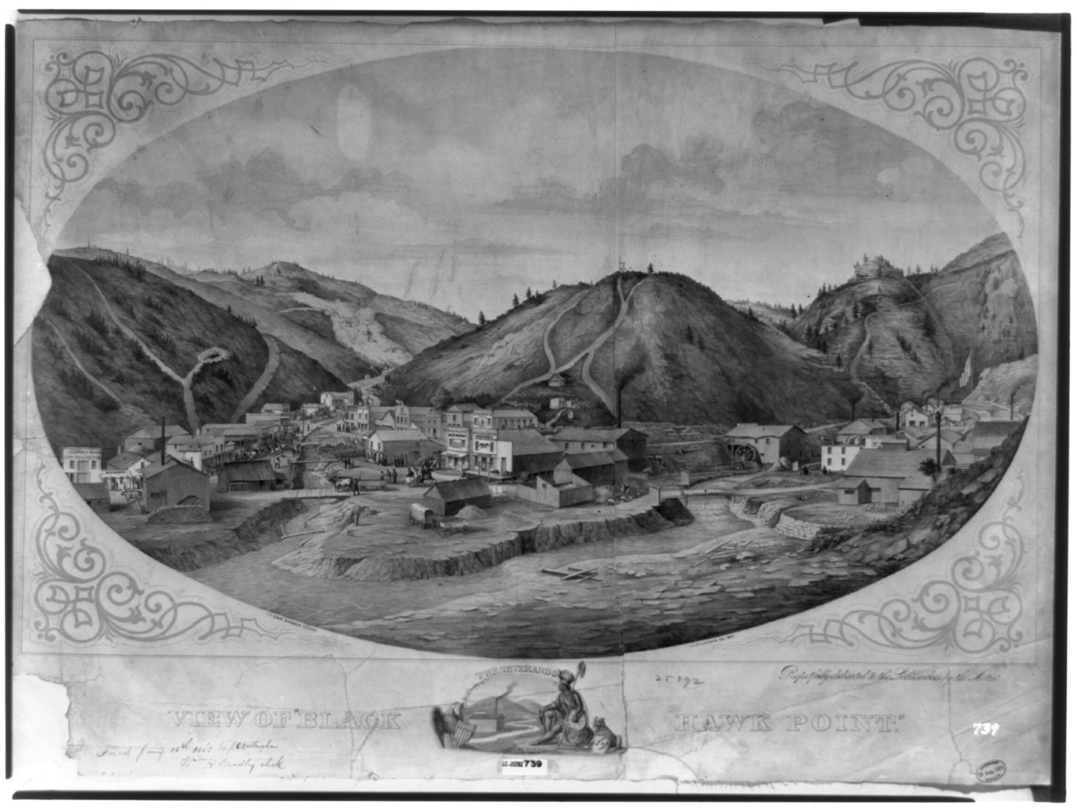 View of Black Hawk Point" / Haerting lith. ; lith. Chas. Shober ; J.E. Dillingham del.", Chicago : Chas. Shober, 1862, c1864 Aug. 17. — antique lithograph