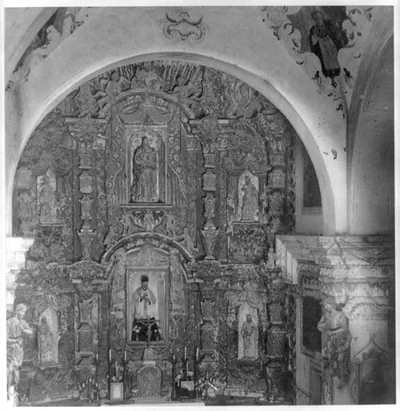 [High altar of San Xavier del Bac Mission, Tucson, Arizona]