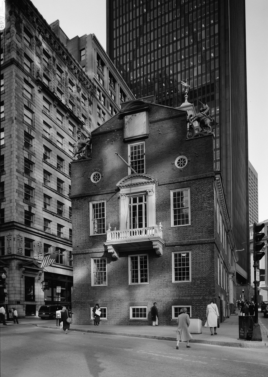 Old State House, Boston, perspective view from southeast — historic image