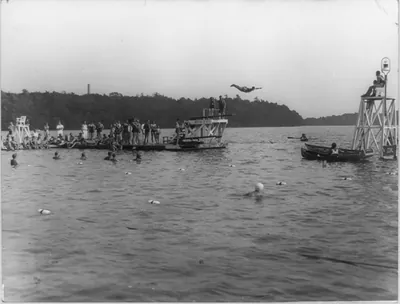 [The Swimming dock at Eagles Mere, Pennsylvania]