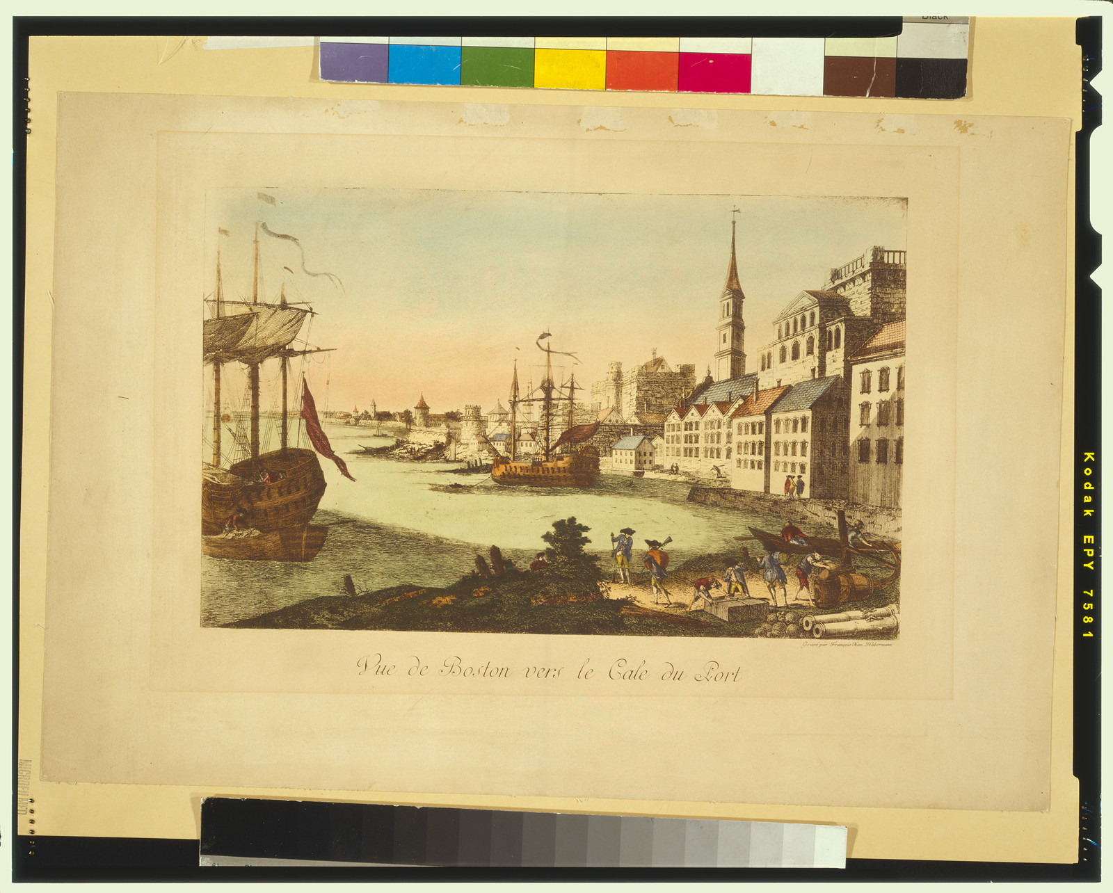Vue de Boston vers le cale du port / gravé par François Xav. Habermann. — historic print
