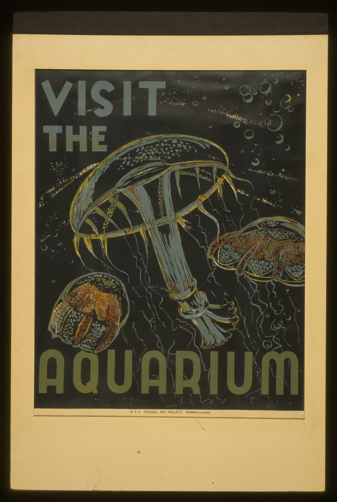 Visit the aquarium, Pennsylvania : WPA Federal Art Project, [1936 or 1937] — vintage poster