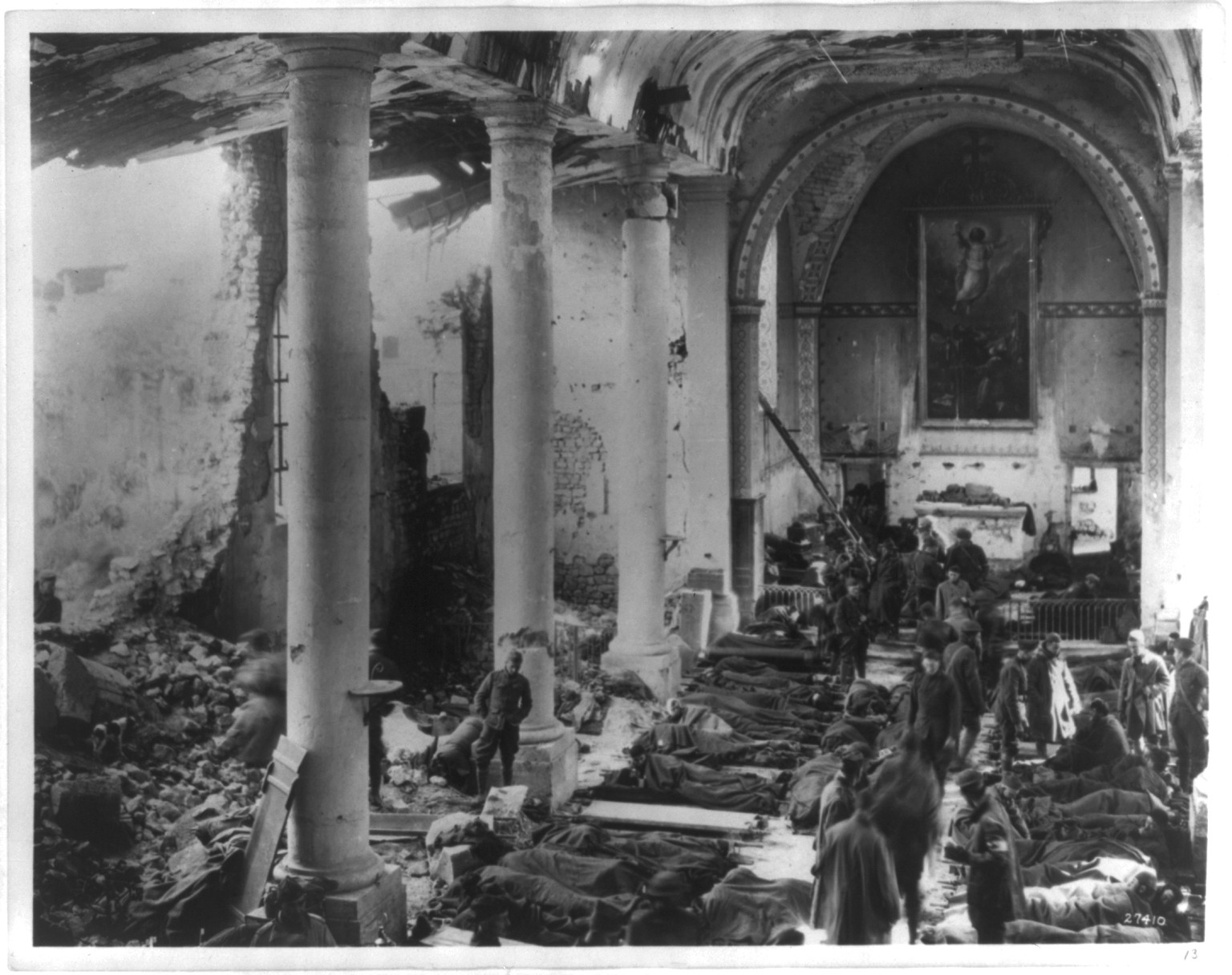 [American Army field hospital inside ruins of church. France. 1918], [1918] — historic photograph