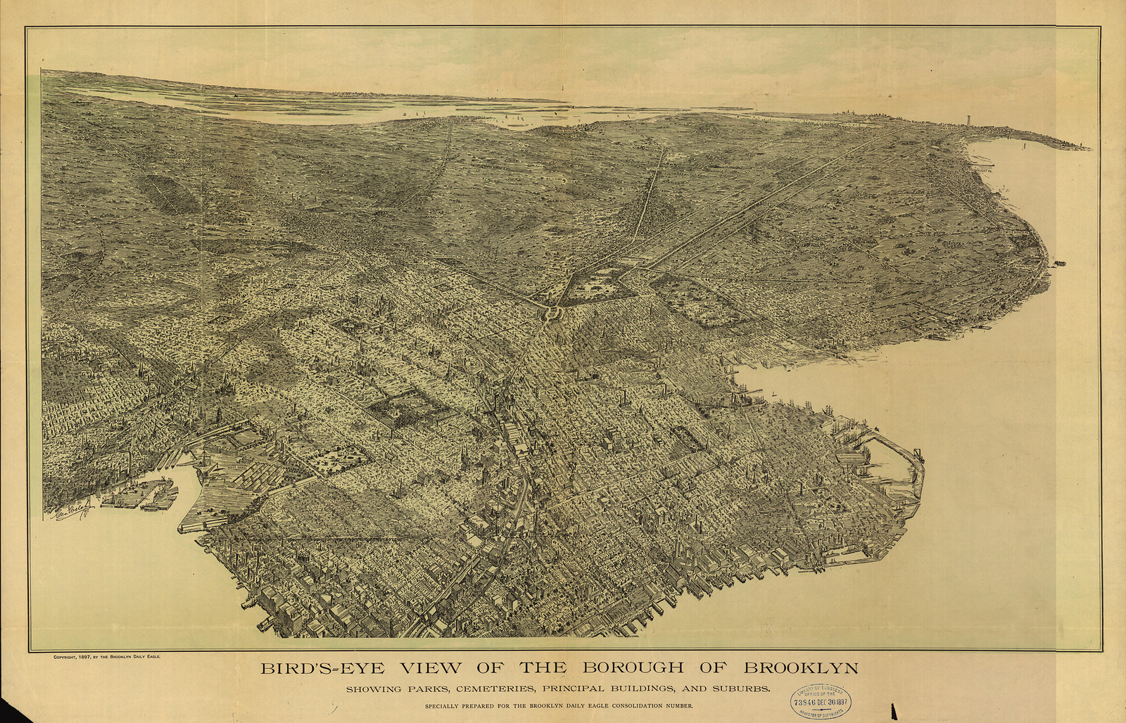 Brooklyn, New York, 1897, 1897 — antique map