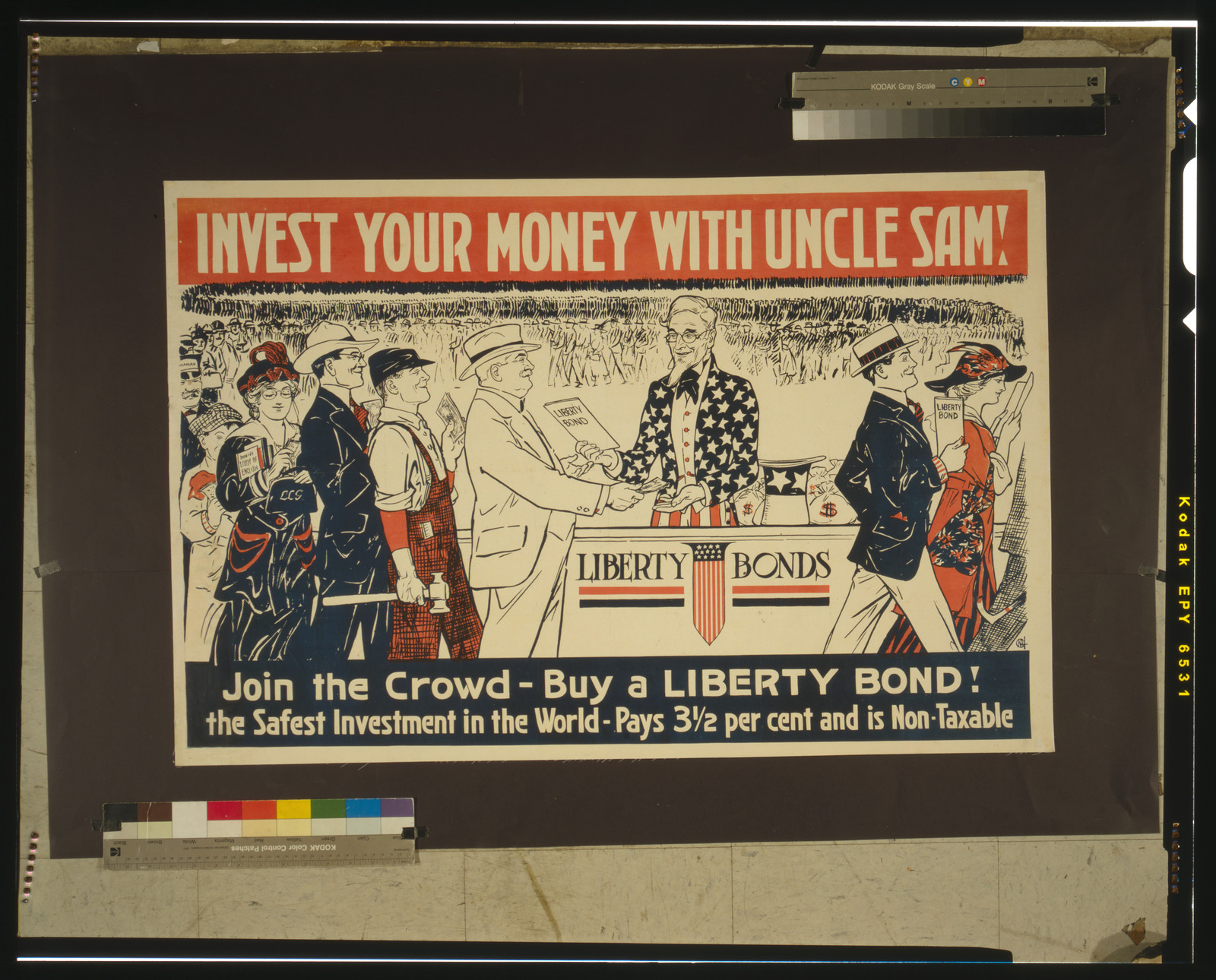 Invest your money with Uncle Sam! Join the crowd - Buy a Liberty bond!, [1917] — vintage poster