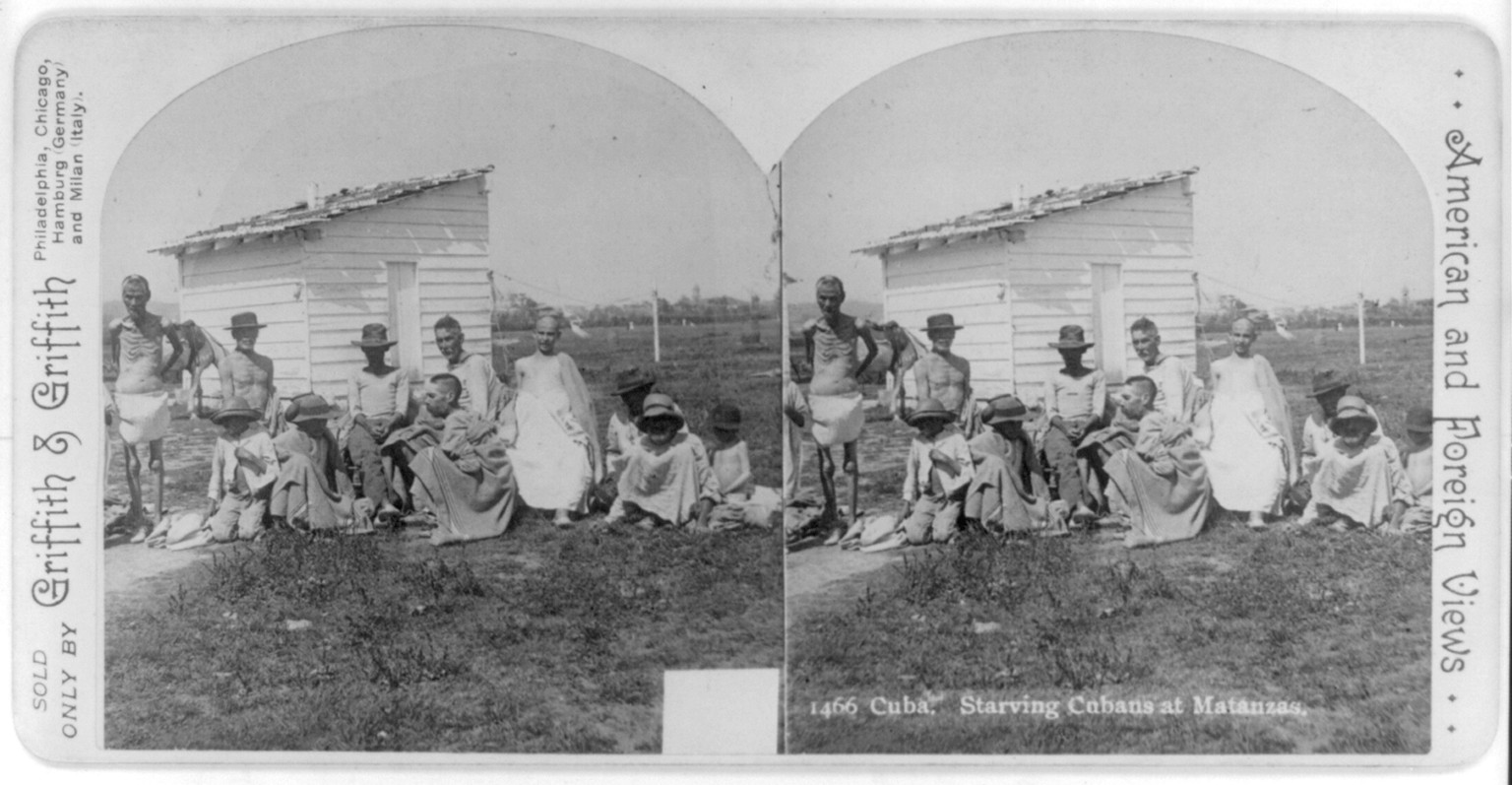 Cuba - Starving Cubans at Matanzas, c1898. — historic photograph
