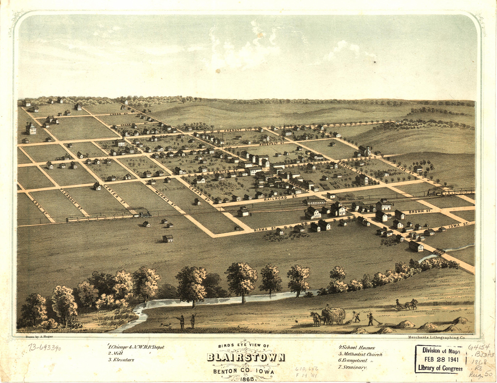 Blairstown, Iowa, 1868, 1868 — antique map