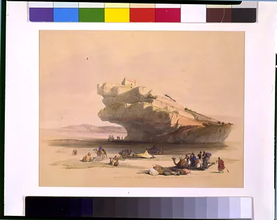 Approach to Petra an ancient watch tower commanding the Valley of El Ghor Feb. 5th 1839