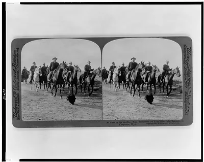 At home in the saddle - Pres. Roosevelt on a 60 mile ride, Laramie to Cheyenne, Wyo.