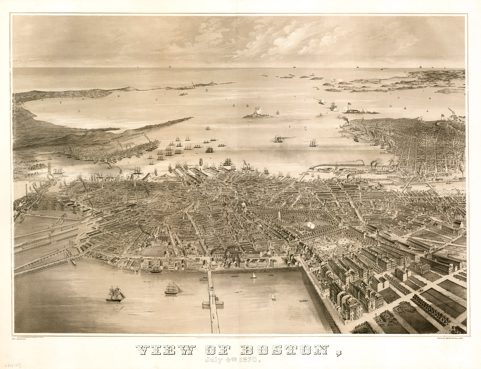 View of Boston, July 4th 1870 — historic image