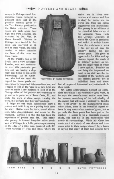 [Illus. of pottery from American Pottery Gazette and Pottery Glassware, 190-]