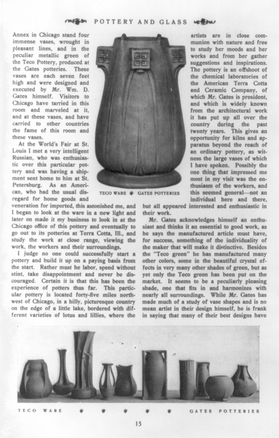[Illus. of pottery from American Pottery Gazette and Pottery Glassware, 190-] — historic print