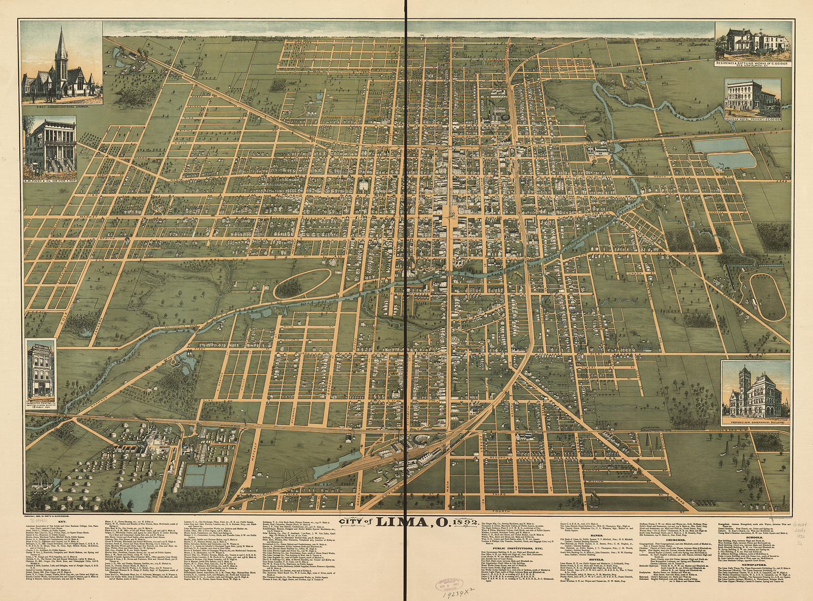 Lima, Ohio, 1892, 1892 — antique map