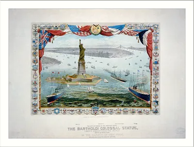The gift of France to the American people, the Bartholdi colossal statue, Liberty enlightening the world / Shugg Brothers ; R. Schwarz, Des.