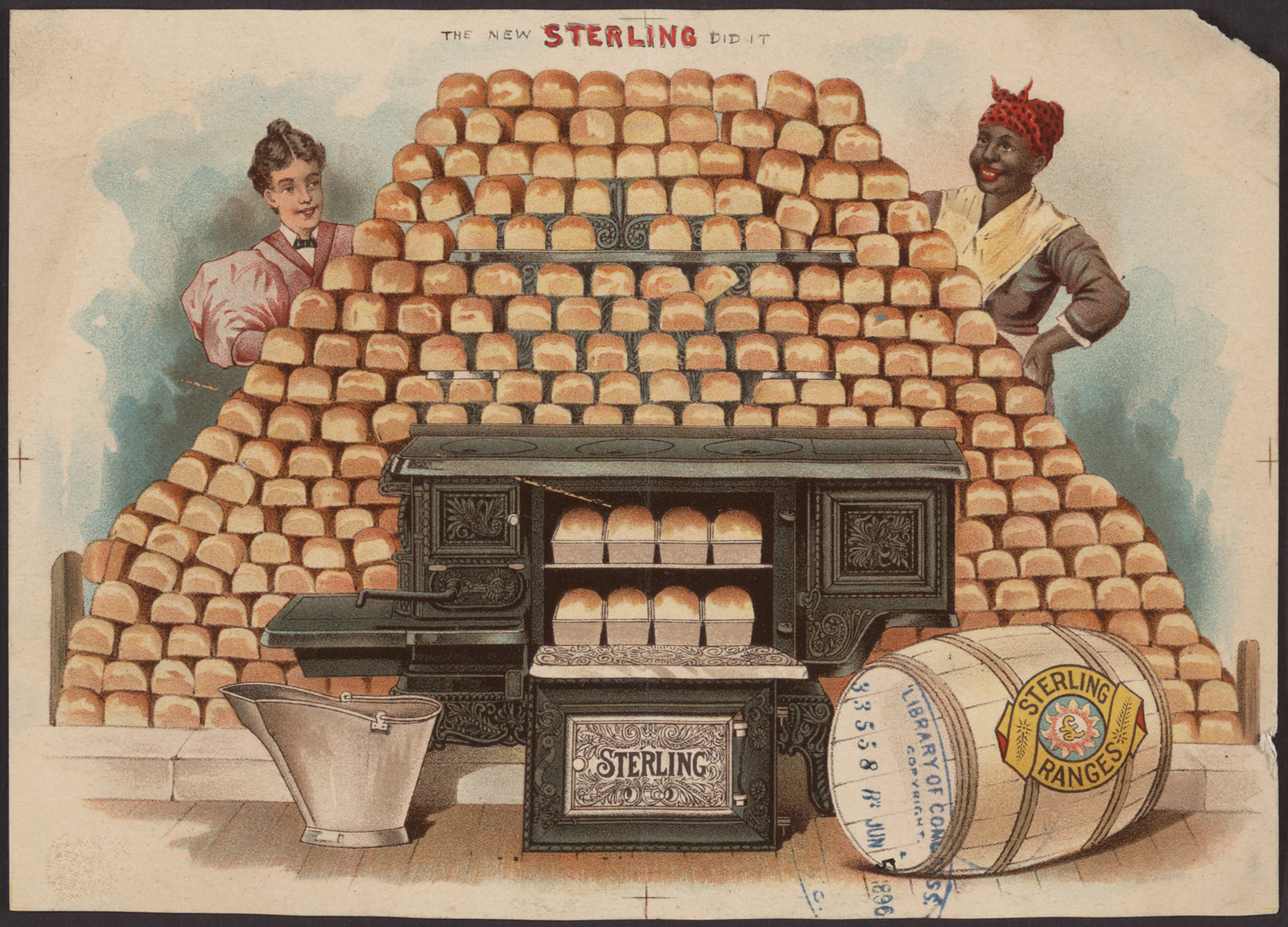 The New Sterling Did It: Sterling Ranges advertisement with bread display — historic image