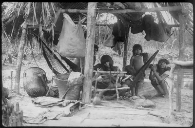 [Theodore Roosevelt, 1858-1919; lantern slide of Roosevelt's Brazil expedition, 1913, taken by his son Kermit]