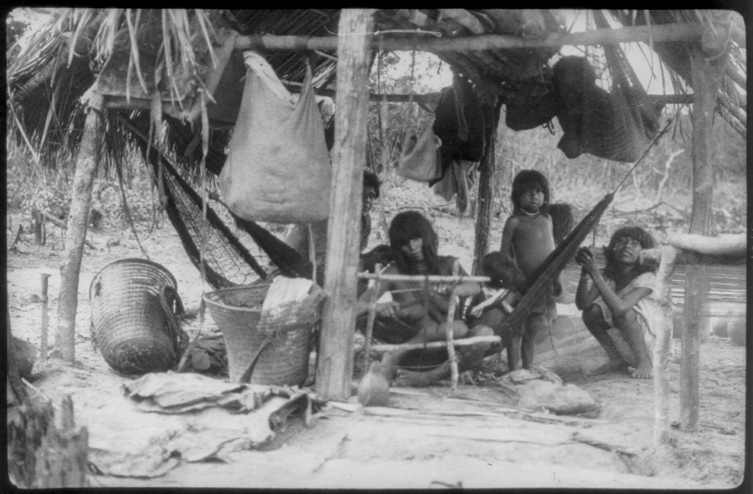 [Theodore Roosevelt, 1858-1919; lantern slide of Roosevelt's Brazil expedition, 1913, taken by his son Kermit] — historic image