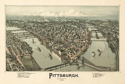 Bird's-eye view of Pittsburgh, Pennsylvania, 1902