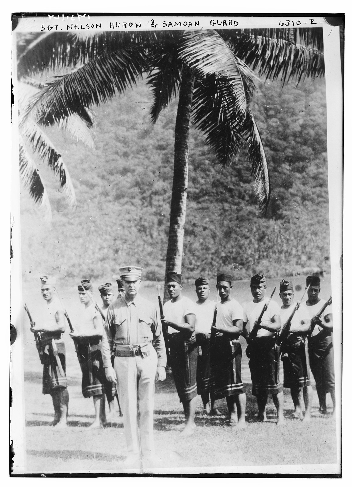 Sgt. Nelson Huron & Samoan Guard, n/a — historic photograph