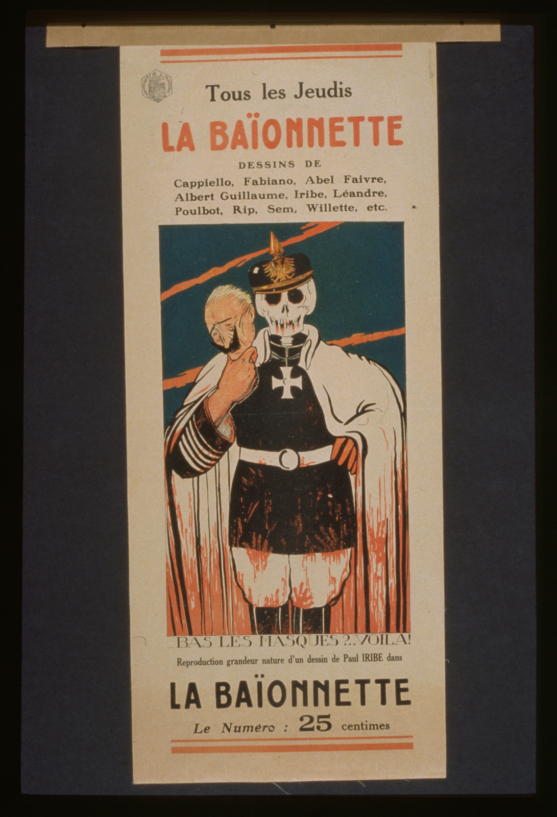 La Baiumlonnette. Tous les jeudis. Bas les masques? . . . Violaacute!, 1916 — vintage poster