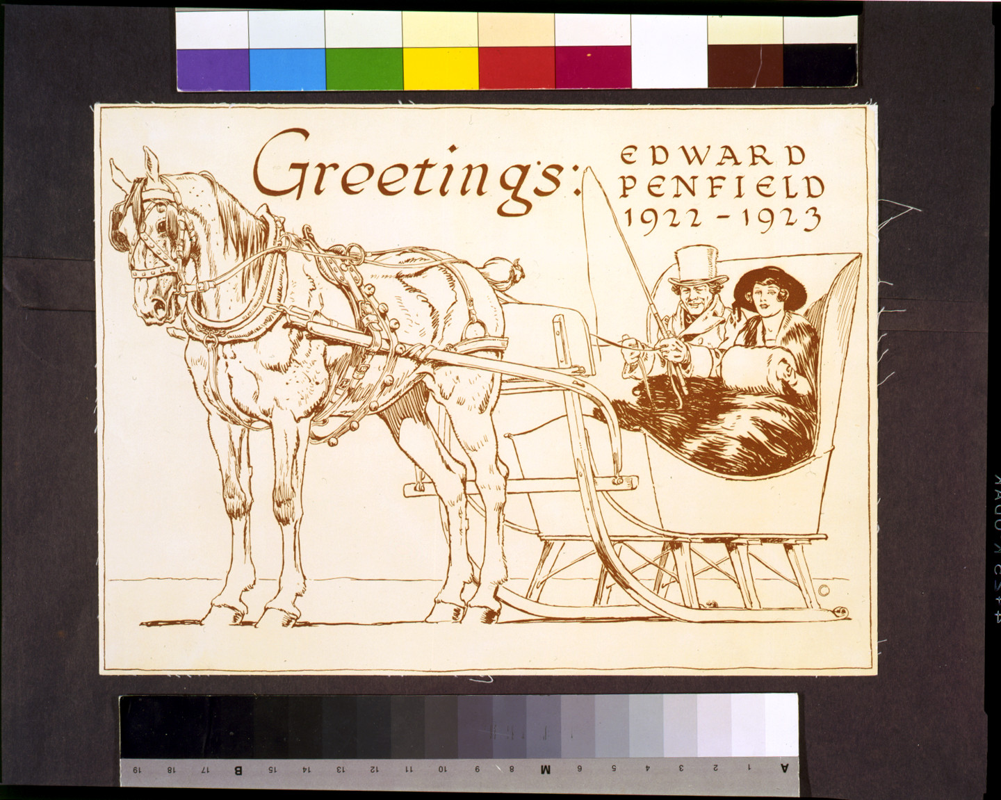 Greetings: Edward Penfield 1922-1923, [1922] — vintage poster