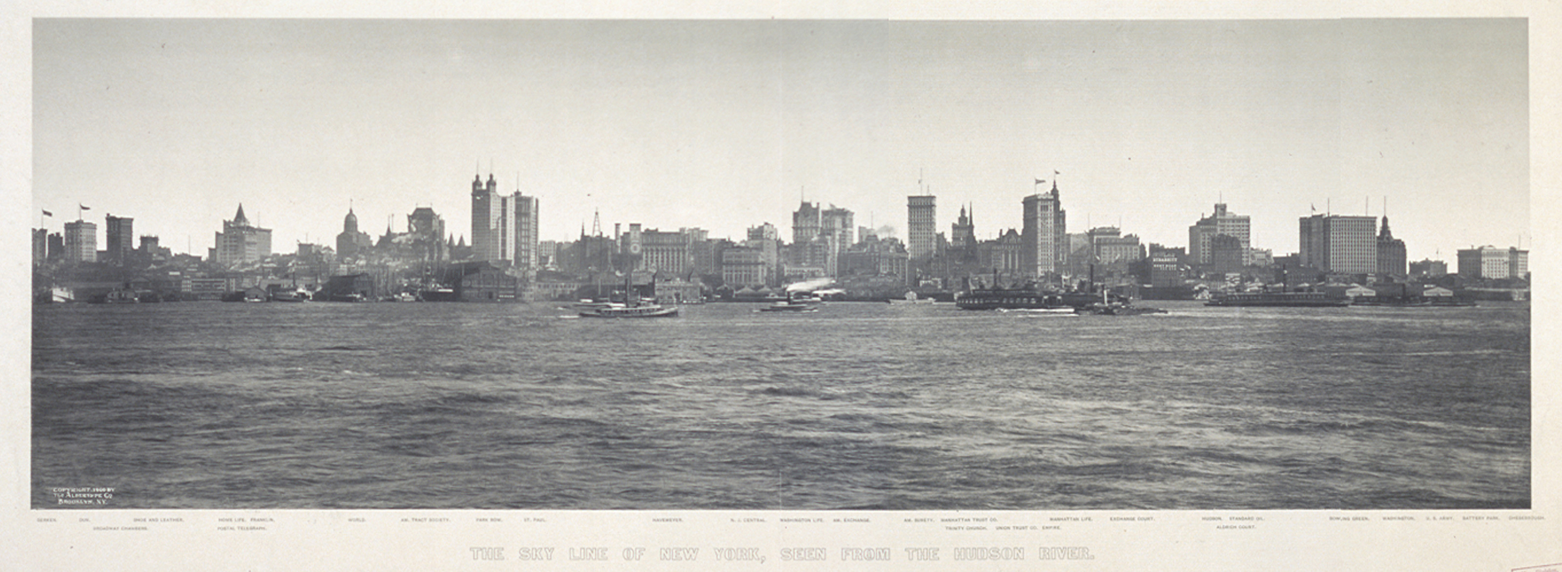New York Skyline from Hudson, 1900, 1900 — historic image