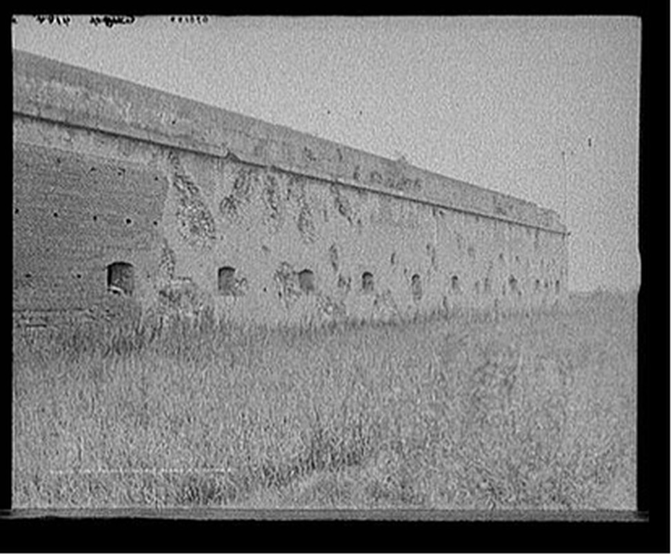 Fort Pulaski battle scars, Savannah, Ga., [between 1900 and 1910] — historic photograph