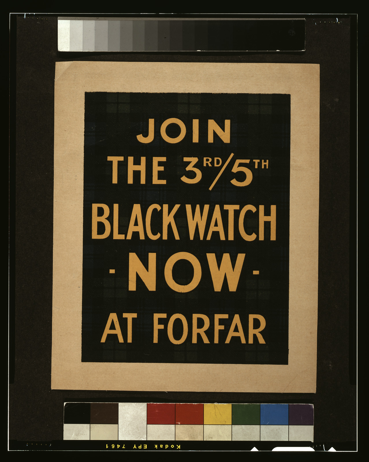 Join the 3rd/5th Black Watch now, at Forfar, [S.l. : s.n., 1915] — vintage poster