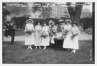 Helen Satterlee, Marie Meycer, Mrs. L.E. Witherspoon, Baroness O. Serdobin, Mrs. Carlton James, Mrs. W.W.G. Eliot, & Leonore Cox