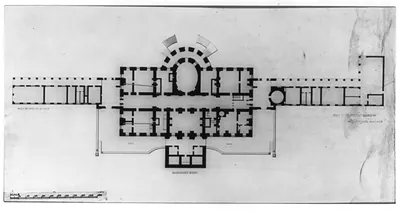 [The White House (Executive Mansion") D.C. Basement plan with area way]"